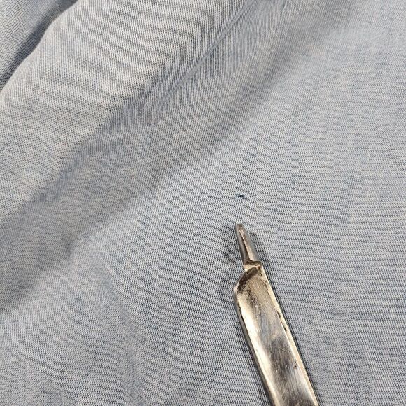 J Jill Denim Womens XL Chambray Shirt Popover Button Relaxed Peasant Blouse - Picture 9 of 13